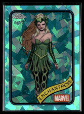 2025 Topps Chrome Marvel Sapphire Enchantress Aqua Refractor 07/75 #43