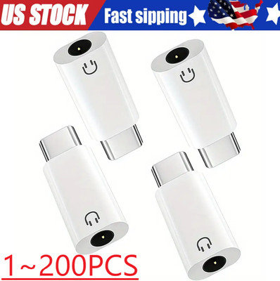 USB-C Type C Adapter Port to 3.5MM Aux Audio Jack Earphone Headphone Car Lot