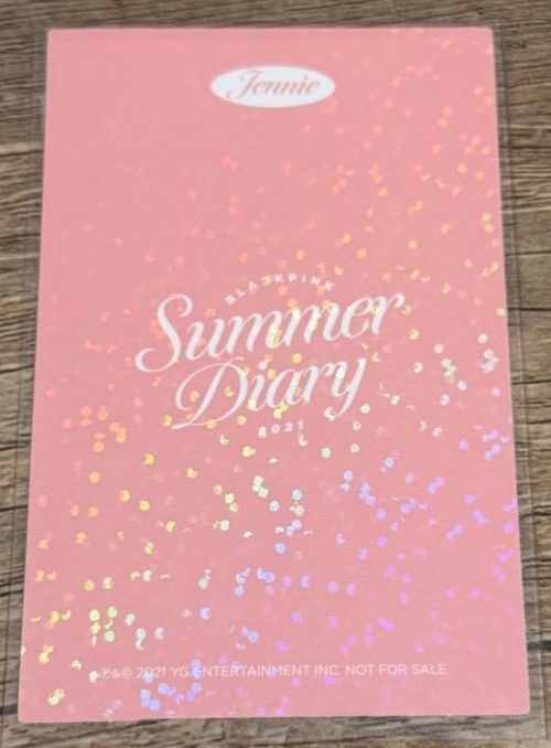 BLACKPINK JENNIE Summer diary 2021 Photocard PC Photo card BLACK
