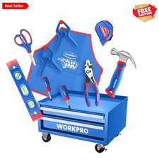 10PCS Children's Tool Set with 12 Inch Metal Chest - Safe  Fun DIY Toys