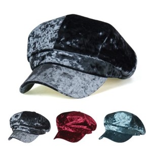 velvet flat cap