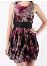 Alice + Olivia Purple Metallic Bubble Hem Marie Tulip Prom Party Size 8 Dress #C