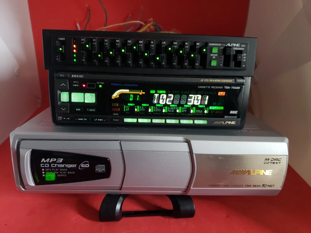 SEE VIDEO - Vintage Old School Alpine 3321 Equalizer + TDA 7568R + CD CHA 5634