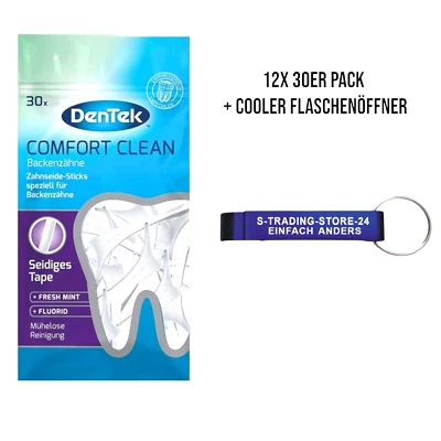 DENTEK Zahnseide Dental Sticks Comfort Clean Mundhygiene Minze 12x 30er Pack