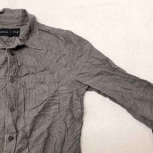 Edgar + Ash Flannel Long Sleeve Button Up Shirt Mens Size M Gray Black - Picture 5 of 10