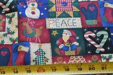 By 1/2 Yd, Colorful Christmas Scene Patches on Quilt Cotton, N4686
