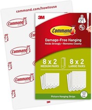 Command Picture Hanging Strips, Value Pack - 8 Pairs of Medium (16 Strips), 8...