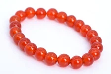 8MM Red Carnelian Bracelet Grade AAA Genuine Natural Round Gemstone Beads 7"