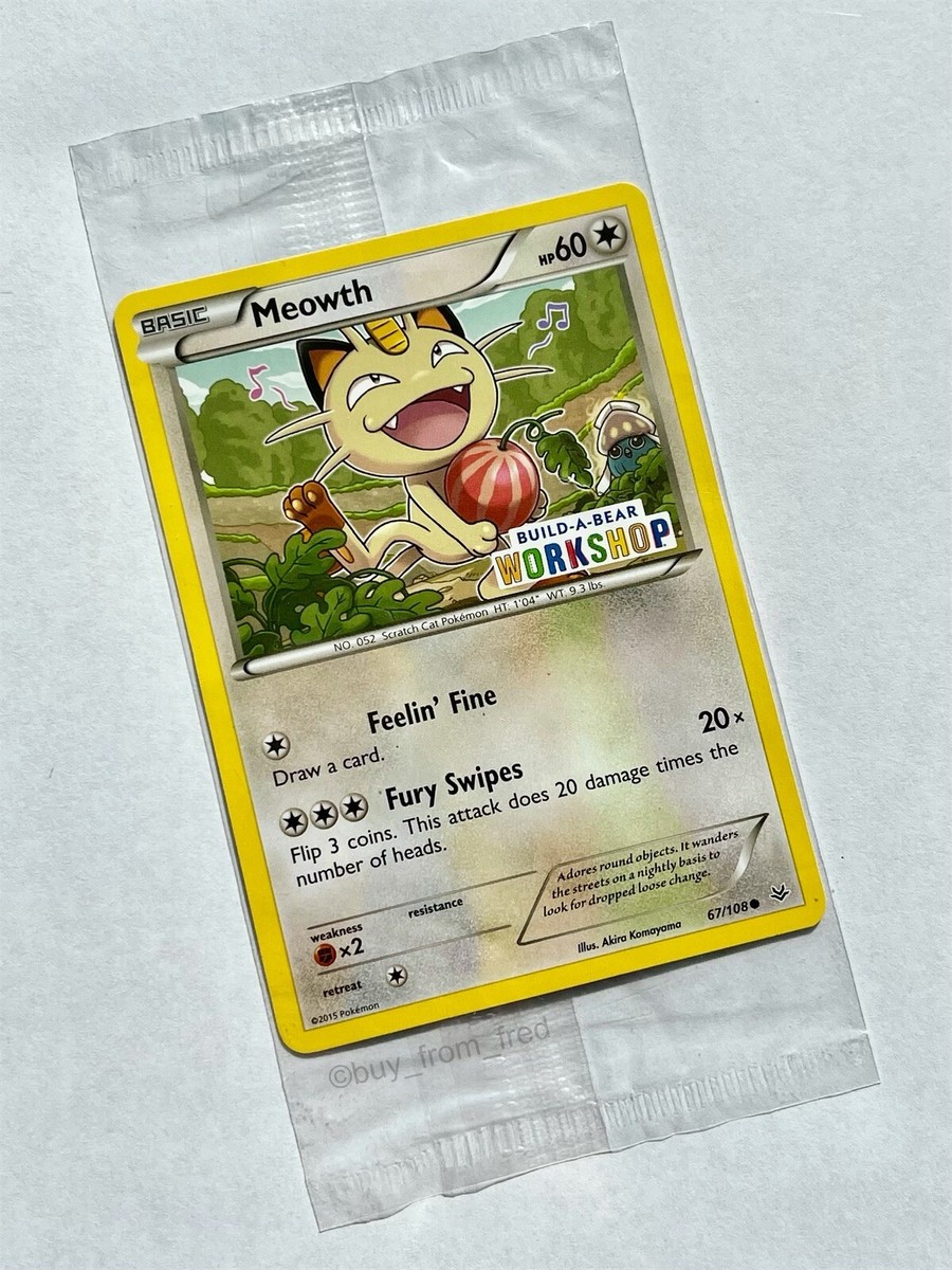 ニヤース カードMeowth ポケモンカード BUILD-A-BEAR Build a Bear Pokemon Card Meowth Promo Trading Card TCG