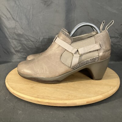 Merrell Evera Rush Womens 10/41 Taupe/Grey Leather Stretch Heeled Ankle Booties
