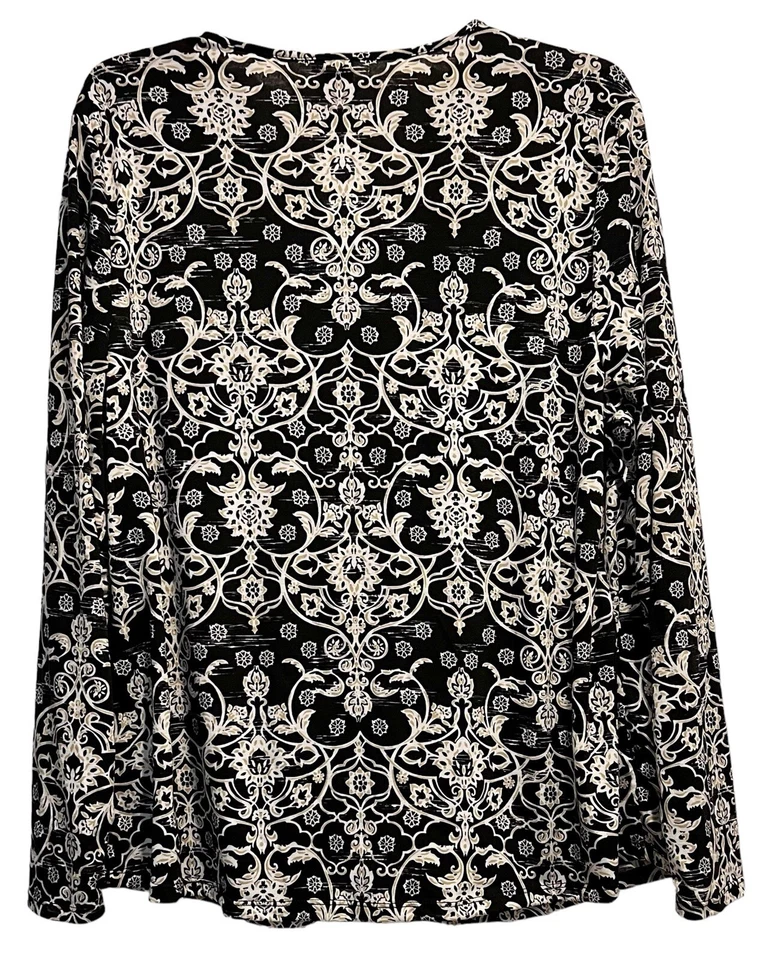 Top Just My Size para mujer talla 2X 18W 20W negro tostado blanco floral boho carrera Foto 2 de 4