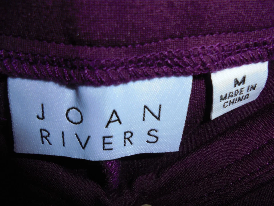 Pantalón Joan Rivers Signature Borgoña Negro Lentejuelas Laterales Talla Mediana Foto 2 de 4