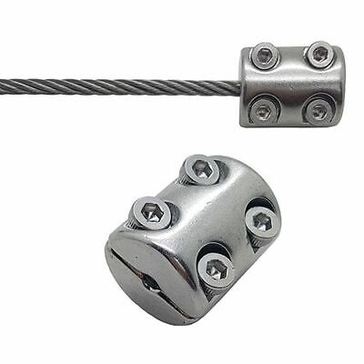Stainless Steel Wire Rope Heavy Duty End Stop 3mm 4mm 5mm 6mm 8mm 4 Grub  Screws