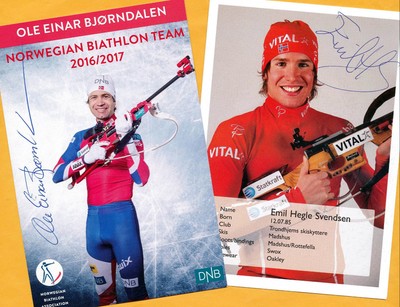 Ole Einar Björndalen - Emil Hegle Svendsen (5) 2 Print Copies + 2 SKI AK gratis 