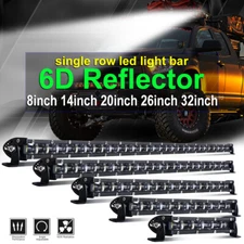 7 14 20 26 32 38 44 50" Slim LED Light Bar Spot Offroad ATV SUV Truck Single Row