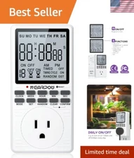 Outlet Timer Digital 7-Day Programmable Countdown 19 ON/OFF Cycles