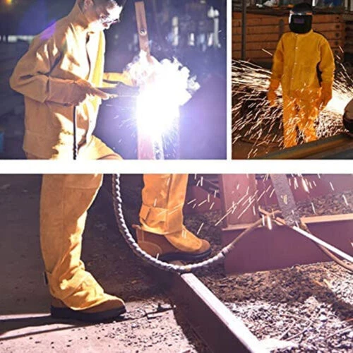 Chaqueta de soldadura de alta resistencia XL resistente al calor abrigo de trabajo de vaca soldador regalo Foto 3 de 4