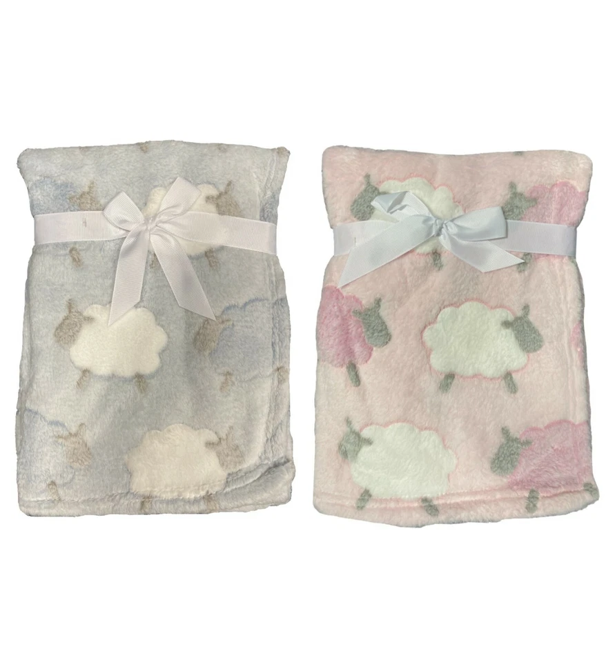 E&A DISTRIBUTION Babydecke Weiche Fleecedecke 75x100 cm Warmdecke Baby Junge & Mädchen - Schaf