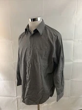 Perry Ellis Portfolio Men's Gray Button Down Dress Shirt Size: Large 16.5, 34/35
