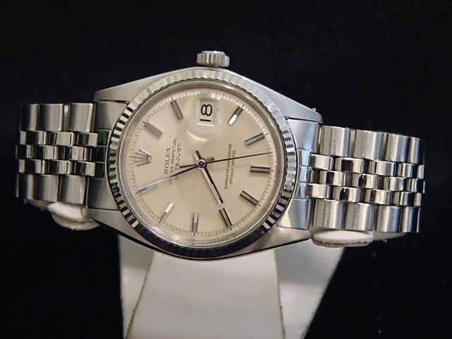 Rolex Datejust Hombres Acero Inoxidable Oro Blanco 18K Reloj Jubileo Esfera Plateada 1601 Foto 2 de 4