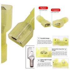Disconnect .250" 50-400PCS 12-10 AWG Male  Female Fully Insulated Nylon Quick
