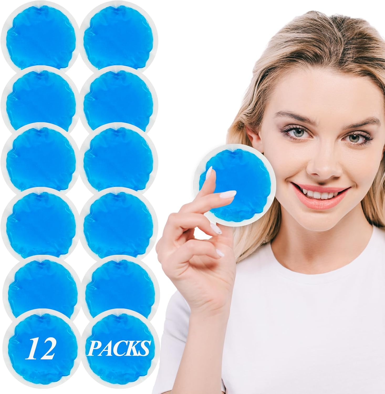12 Pack Reusable Hot Cold Gel Ice Packs for Face Eyes Relief