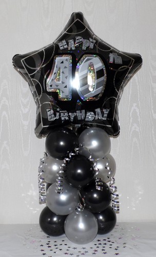 40° COMPLEANNO - 40 ANNI - MASCHIO/FEMMINA - DISPLAY PALLONCINO IN LAMINA - CENTROTAVOLA - Foto 2 di 7