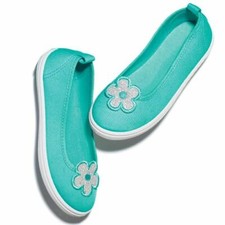 Girls Sequin Flower Flat Shoe