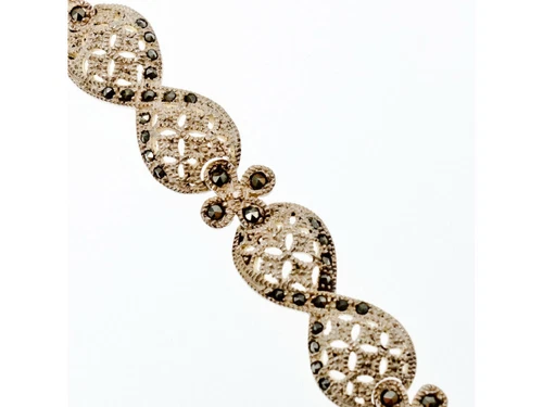 VALENTINO BRACCIALE ARGENTO 925 MARCASITI TRAFORATO MISURA 7 IN