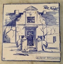 Old House Stellenbosche Antique Tile by The Ceramic Studio, South Africa, 1927