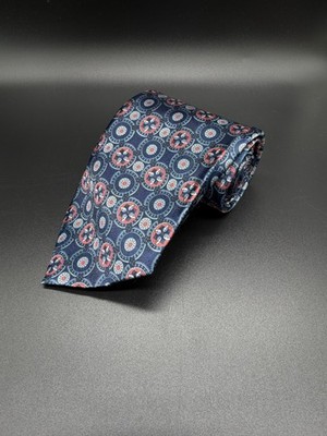 Daja-Secondhand Herren Krawatte 144cm * 9,5cm Blau Muster Polyester #1563