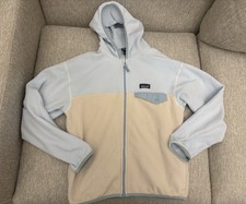 Patagonia Micro D Snap-T Light Fleece Jacket Hoodie -Girls XL 14. Light blue/Tan