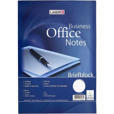 LANDRE 10er Pack - Landré Brief-/Schulblock, Work, A4, liniert, 50 Blatt, ohne Register