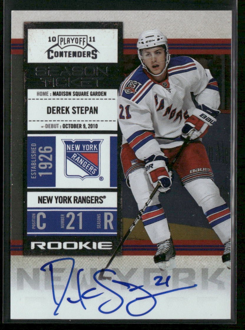 2010-11 Panini Playoff Contenders - Rookie Ticket Derek Stepan #151 (AU, RC)
