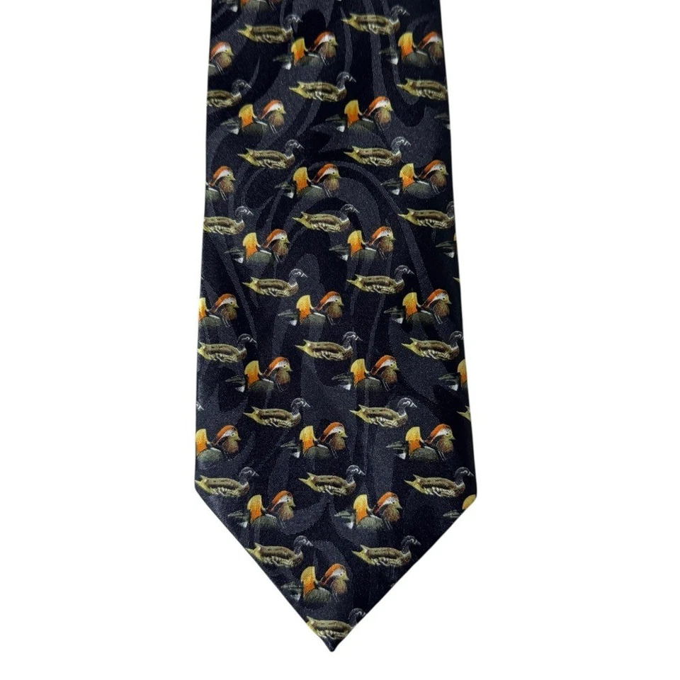 Mens Tie Ducks Animal Print Quiet Luxury Handmade Old Money Formal Vintage - Image 2 of 4