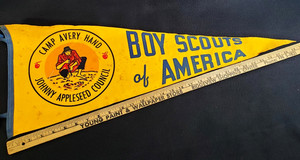 Vintage Camp Avery Hand Johnny Appleseed Council Boy Scouts of America Pennant