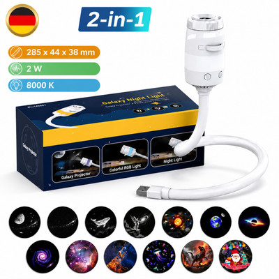 2027 Upgraded 360° Rotation Galaxy Star Projektor Mini Nachtlicht Wohnatmosphäre