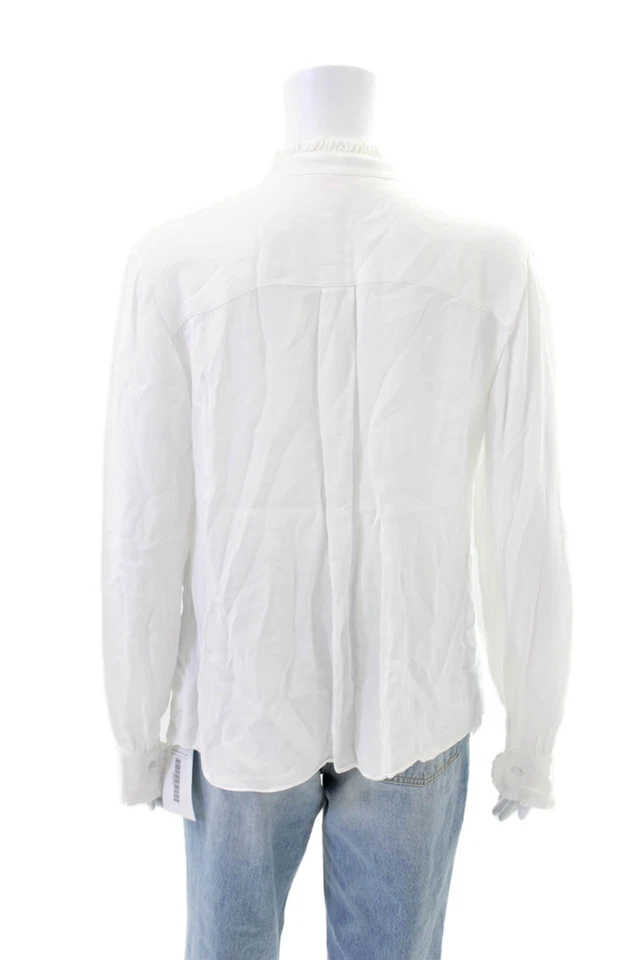 Блузка с оборками на пуговицах детская для девочек из красного флиса Brooks Brothers размер 10 - Изображение 3 из 4