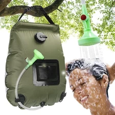 KIPIDA Solar Shower Bag 5 Gal 20L Camping Portable Heating Removable Head