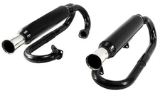 Empi 1-1/2 Inch Black Dual Buggy Exhaust Fits Single Carbs - 3376