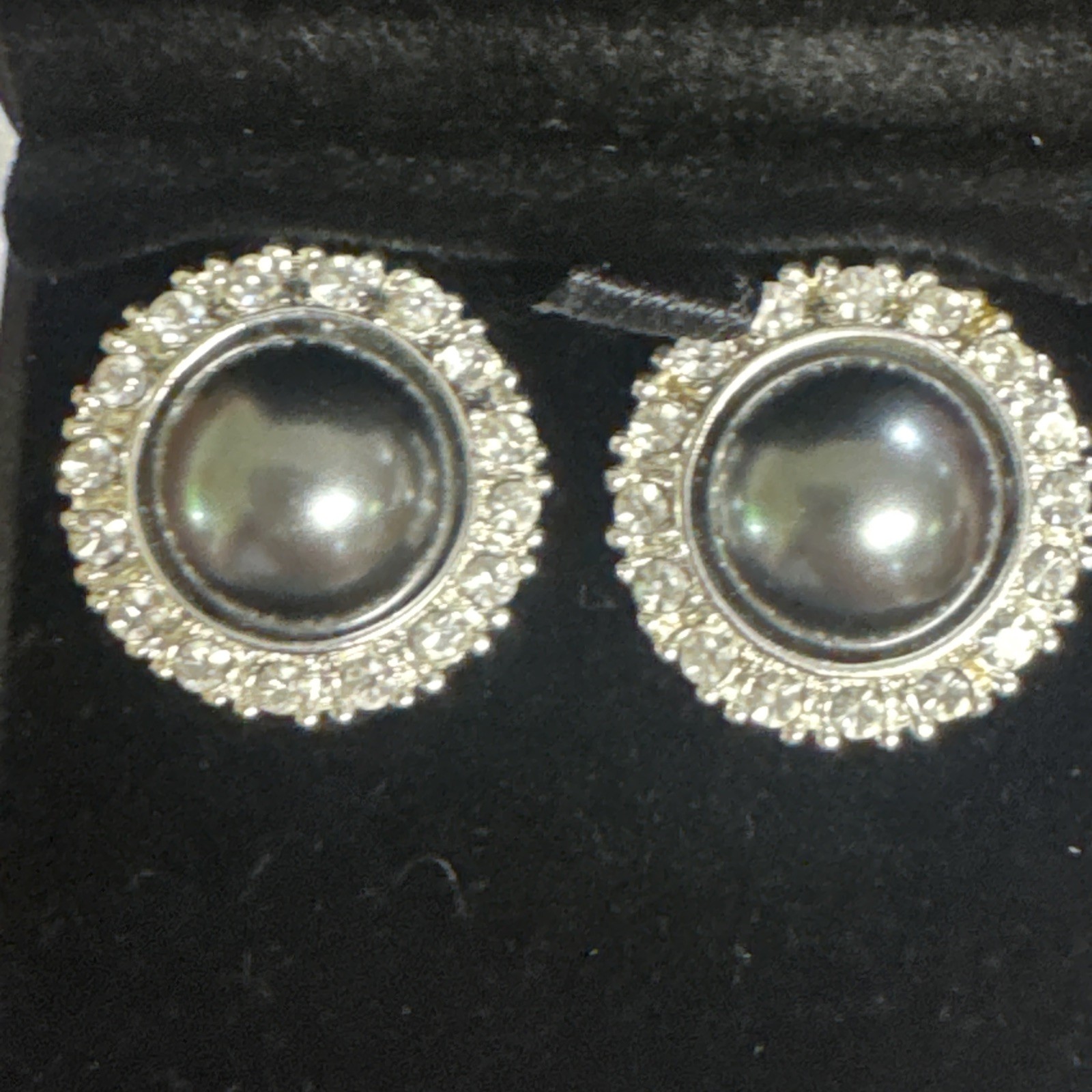 Camrose Kross JBK Jacqueline Kennedy Simulated Pearl Crystal Earrings Read!