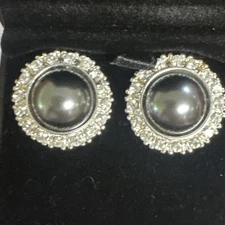 Camrose Kross JBK Jacqueline Kennedy Simulated Pearl Crystal Earrings Read!