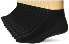 Hanes Mens Socks, X-temp Cushioned Low Cut 12-pack, Black, 6-12 US 6-12, Black