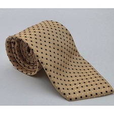 Stafford Essentials Men's Gold Navy Blue Geometric Square Pattern Polyester Tie