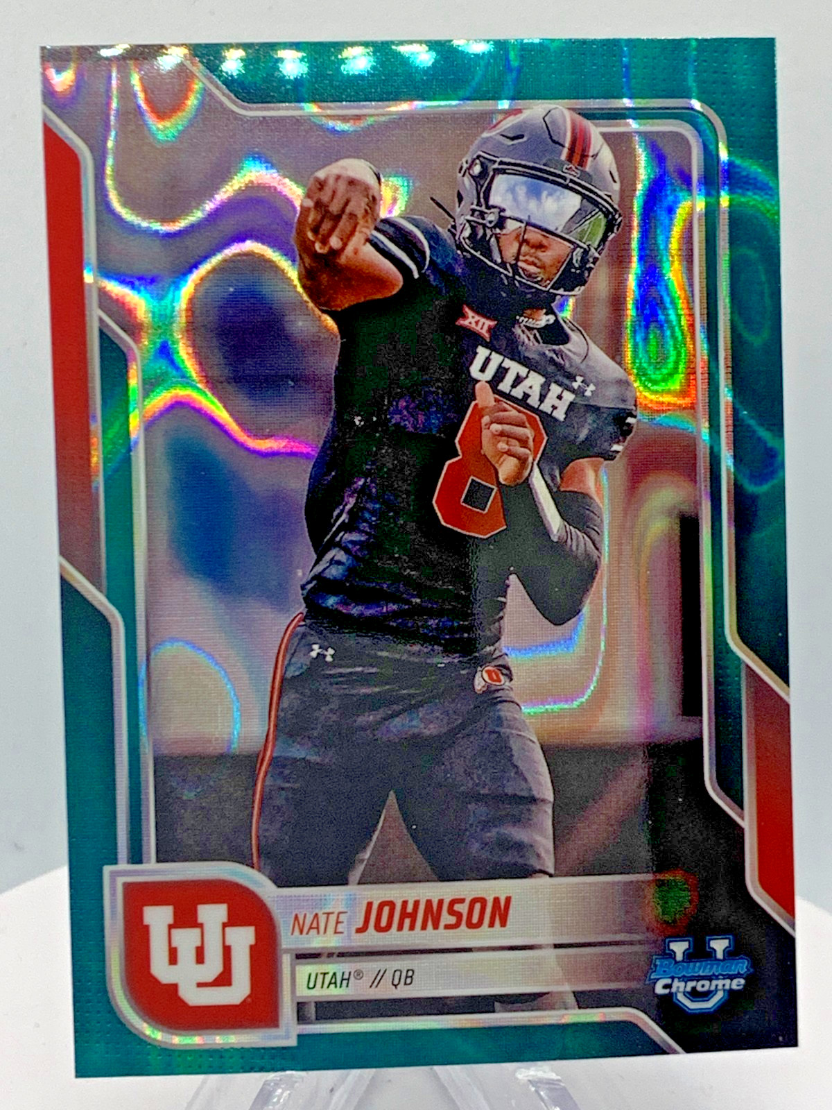 2025 Bowman Chrome University Nate Johnson #57 Green Lava Refractor