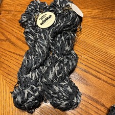 Noro Shabon Yarn Grey Ribbon 52 Lot of 2 Textural 70Cotton30ViscoseNew Vina