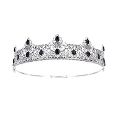 Silver King Crown for Men Decoration Birthday Prom Party regular,
