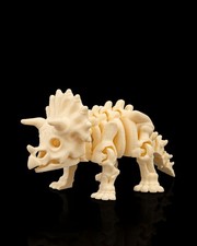 Articulated Triceratops Skeleton   3D Printed Poseable Dinosaur Figure
