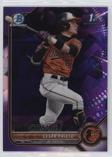 2022 Bowman Chrome Sapphire Edition Prospects Purple /25 Cesar Prieto w5p