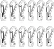 12Pcs Small Carabiner Clips Metal Keychain Snap Hooks Mini Spring Hooks Silver